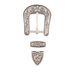 Western Floral Buckle Loop & Tip Set, 1"