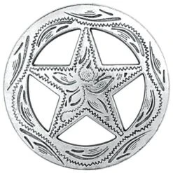 Star Concho, Antique Silver/Zinc Die Cast, 1-1/4"