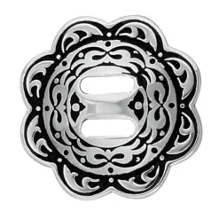 Jeremiah Watt Accented Floral Concho With Slot -Handmade Leather Store 24126 1