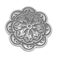 Jeremiah Watt Accented Floral Concho With Wood Screw -Handmade Leather Store 28104 1