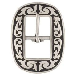 Jeremiah Watt Accented Floral Oval Center Bar Buckle
