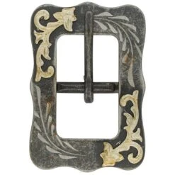 #1872 Contoured Center Bar Buckle Buffed Black Steel,