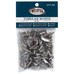 100-Pack Of #104 Tubular Rivets, Antique Brass 5 100-Pack Of #104 Tubular Rivets, Antique Brass -Handmade Leather Store 58018 1
