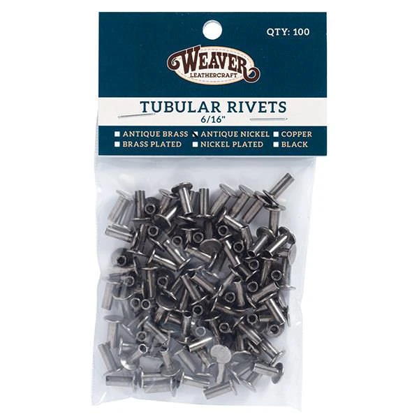 100-Pack Of #104 Tubular Rivets, Antique Nickel 2 100-Pack Of #104 Tubular Rivets, Antique Nickel - Image 2
