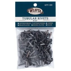 100-Pack Of #104 Tubular Rivets, Antique Nickel 5 100-Pack Of #104 Tubular Rivets, Antique Nickel -Handmade Leather Store 58024 1