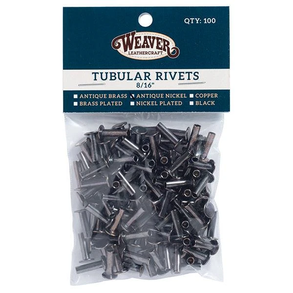 100-Pack Of #104 Tubular Rivets, Antique Nickel 3 100-Pack Of #104 Tubular Rivets, Antique Nickel - Image 3