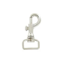 1" Shiny Nickel, Bolt Swivel Snap Hook, Zinc Alloy, #P-1032-NP