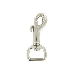 3/4" Shiny Nickel, Bolt Swivel Snap Hook, Solid Brass, #C-1598-SBN